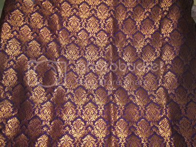 Silk Brocade Fabric Purple,Pink &amp; Metallic Gold color BRO191[3]