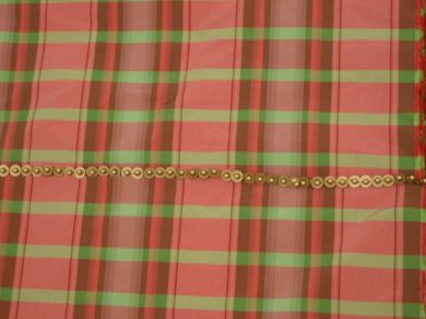 Shades of pink and green colour gorgeous plaids~SILK TAFFETA FABRIC 54