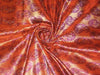 Silk Brocade~Orange &amp; Gold paisleys design~Width 44