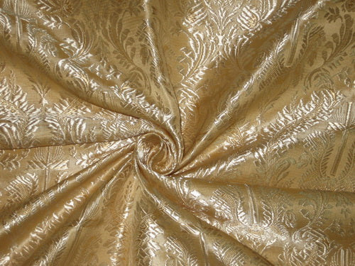 Silk Brocade Vestment Fabric Golden Cream color 44" wide BRO174[4]