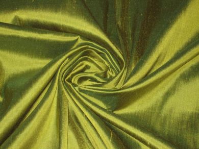 silk dupioni silk 44&quot; width-Henna Green colour