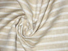 Superb Quality Linen Club Beige with 2 white horizontal stripe Fabric ~ 58&quot; wide