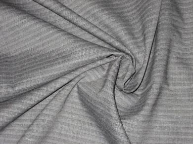 Superb Quality Linen Club Grey with Light grey horizontal stripe Fabric ~ 58&quot; wide