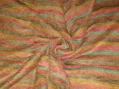 36 INCHES WIDE~ RICH Multi colour horizontal stripes