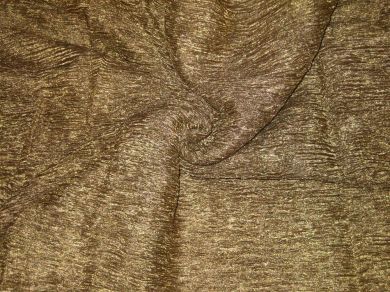 Crushed GOLD Khaki Green silk metallic tissue [1369]