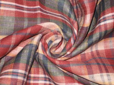 Linen Multi color plaids Fabric ~ 44&quot; wide