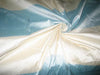 Sky Blue &amp; Ivory stripe Silk Dupioni Fabric ~Width 54