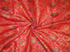 Brocade Fabric red,pink x metallic gold color and elephant figure 44&quot;Bro590[1]