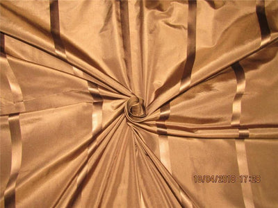 silk taffeta fabric brown with satin stripes 54&quot; TAFS147[2]
