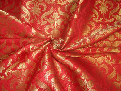 Brocade fabric red x metallic gold 44&quot;BRO594[1]