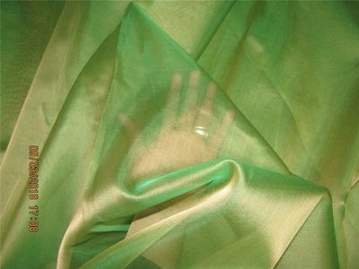 Silk Organza fabric green x gold color 54&quot; pkt #28[2]