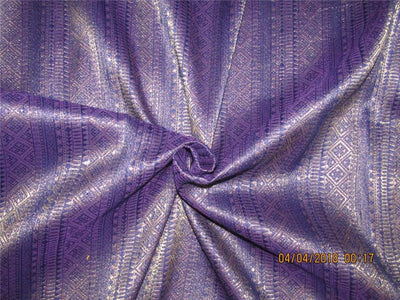Brocade fabric navy x metallic gold color 56&quot;