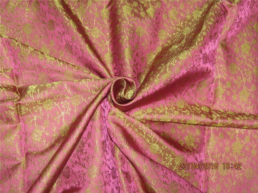 Silk Brocade fabric dusty pink x olive 44&quot;