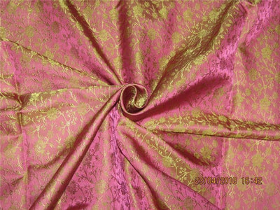 Silk Brocade fabric dusty pink x olive 44&quot;