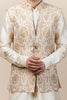 Silk Brocade fabric ivory x metallic gold color 44" wide BRO757B[1]