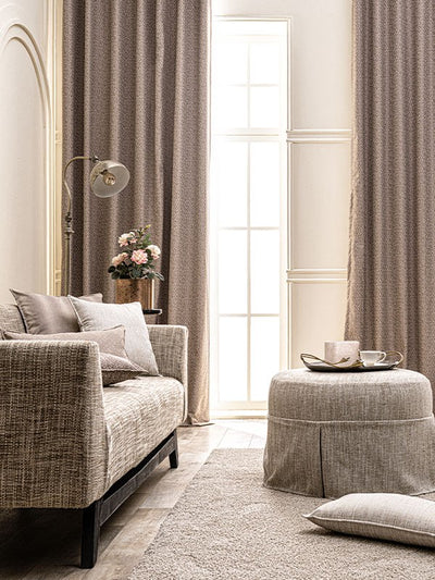 PURE SILK Dupioni FABRIC Shades or Brown & Ivory color Stripes DUP#S49[2]