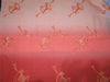 COTTON VOILE FABRIC~EMBROIDERY-2.28 YARDS-44&quot;SHADED OF CORAL PINK X METALLIC SILVER