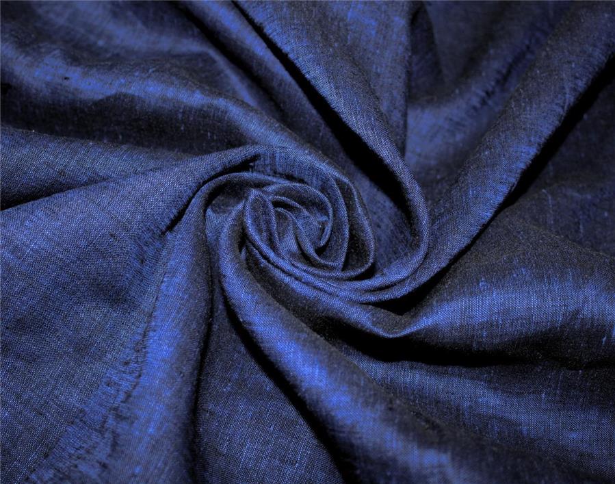 Pure linen fabric navy blue color 112&quot;wide
