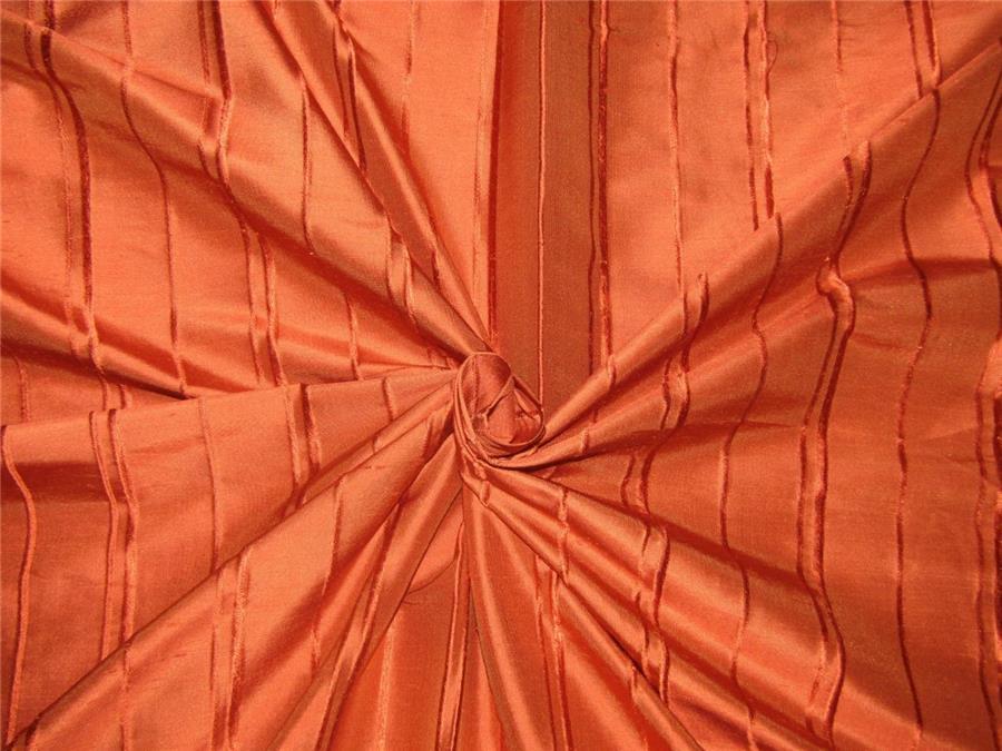 100% silk dupion stripe burnt orange 54&quot; wide DUPS60[4]