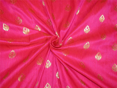 Brocade fabric Pink x metallic Gold Color 44&quot;BRO597[4]