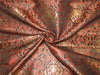Heavy Silk Brocade Fabric Black ,Red x Metallic Gold color 36&quot;