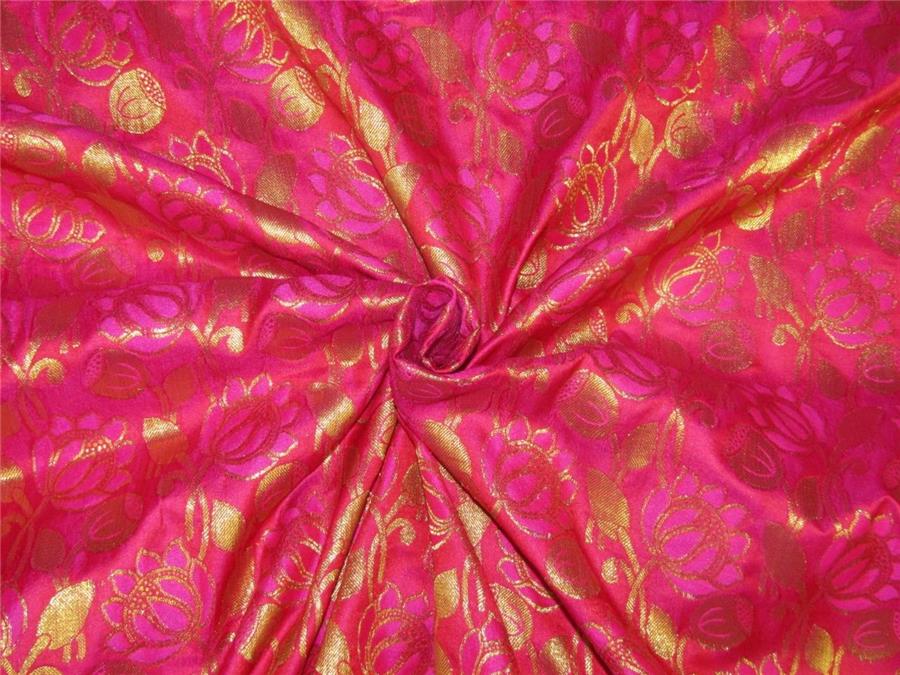 Brocade fabric red ,pink x metallic Gold 44&quot;BRO599[1]