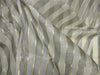 silk chanderi Brocade fabric stripe grey/ivory/gold 44&quot; wide