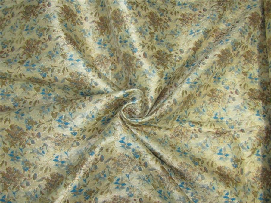 Brocade fabric Gold x blue color 60&quot;