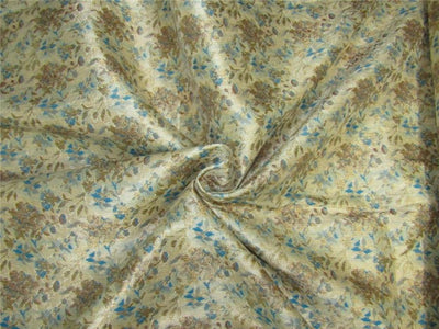 Brocade fabric Gold x blue color 60&quot;