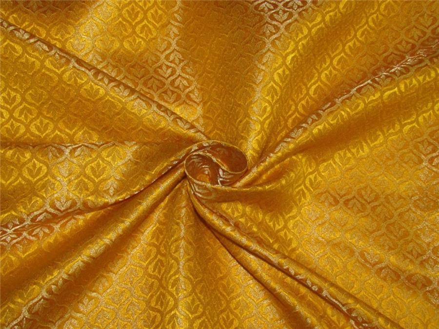 Reversible Brocade fabric turmeric X gold color 44&quot;