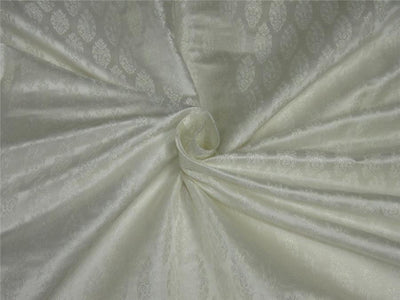 Silk Brocade fabric white color 44&quot;