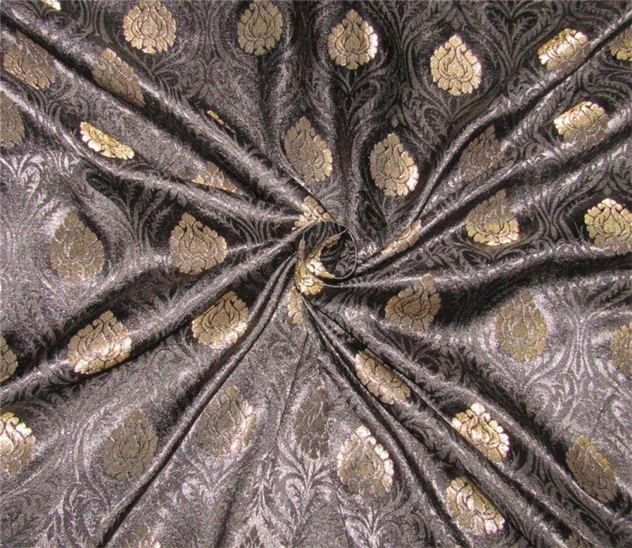 Brocade Fabric black x gold 44&quot; wide