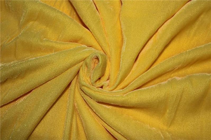 100% Micro Velvet Yellow Fabric ~ 44&quot; wide