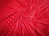 Knitted velvet stripe red color fabric 60" wide [9156]