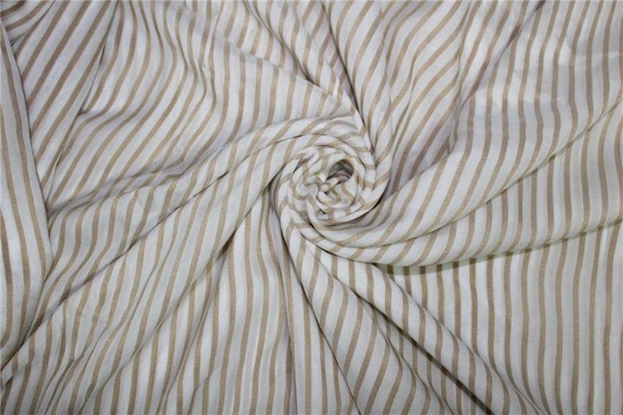 Modal Lurex Stripe fabric Gold and ivory 44&quot; FF12[1]