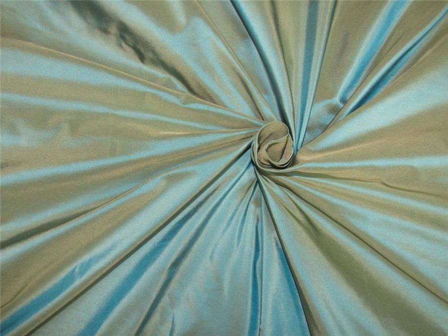 Silk taffeta 40 mm heavy weight Iridescent blue x beige fabric 54&quot; wide*TAF285