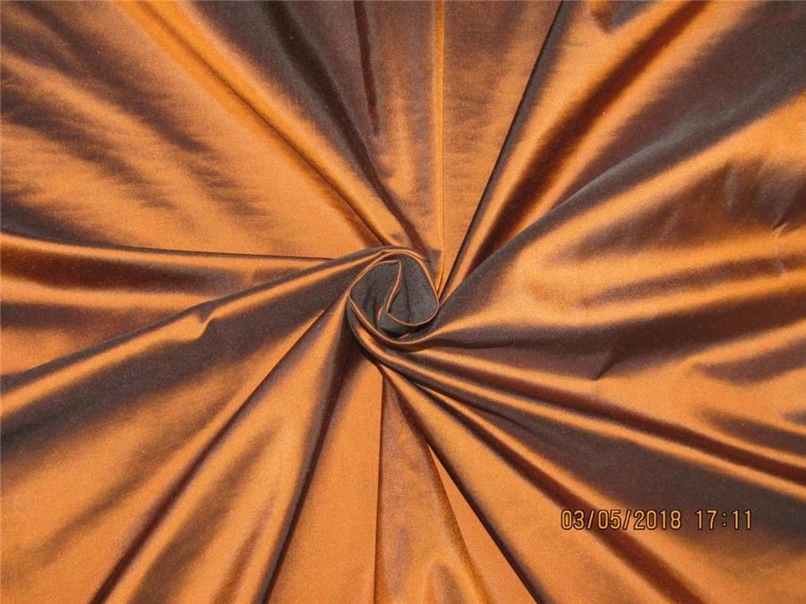 100% Pure Silk Taffeta Fabric Copper x black colour 54&quot; wide TAF#290[4]