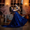 100% SILK DUPIONI FABRIC ROYAL BLUE ()~with slubsMM2[3]