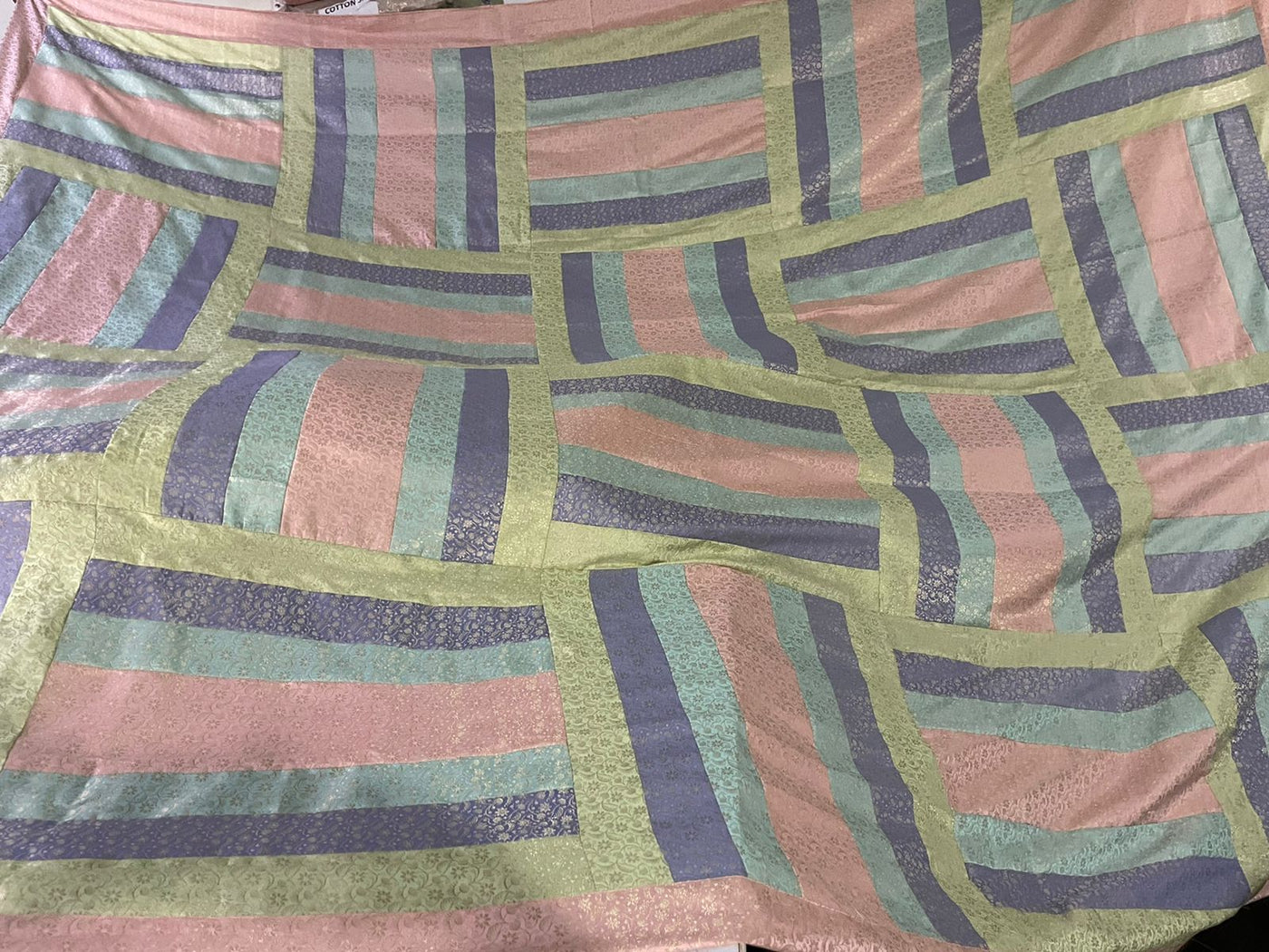 CUSTOM MADE Brocade Patchwork Bedspread/quilt