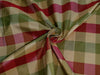 Silk Taffeta Fabric Green,Red &amp; Yellow plaids 54&quot; wide TAF#C29