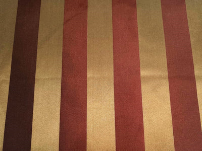 100% Silk Taffeta dusty golden red and gold colour jacquard stripe 54" wide TAF#NEWS6[1]]