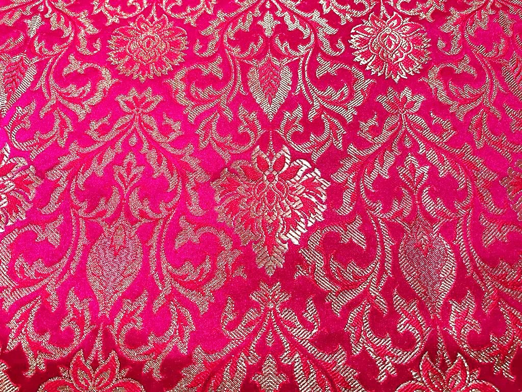 Brocade jacquard fabric 44" wide ~available in six colors Watermelon, Electric Blue,Dusty Mint,Sea Blue,Hot Pink BRO829
