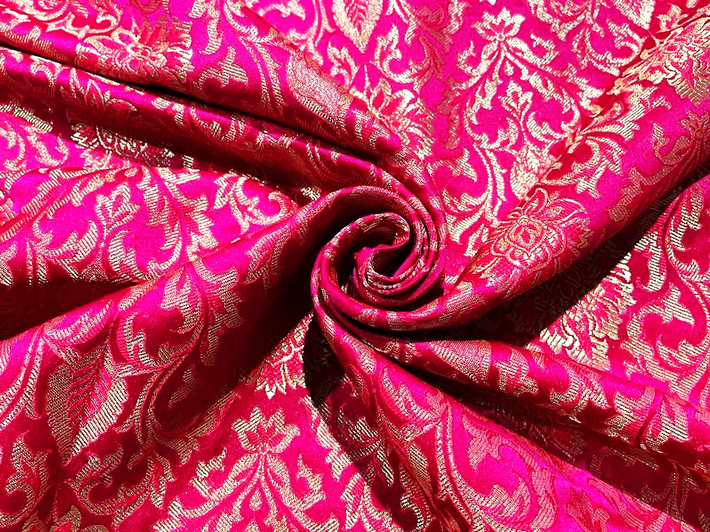 Brocade jacquard fabric 44" wide ~available in six colors Watermelon, Electric Blue,Dusty Mint,Sea Blue,Hot Pink BRO829