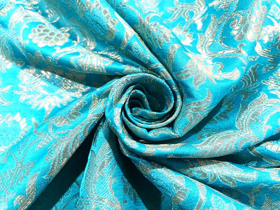 Brocade jacquard fabric 44" wide ~available in six colors Watermelon, Electric Blue,Dusty Mint,Sea Blue,Hot Pink BRO829