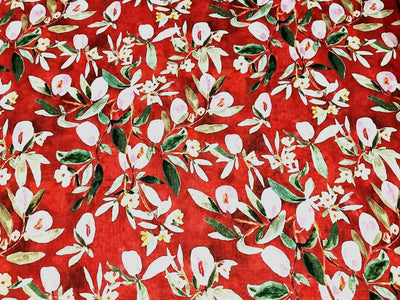 100% linen Floral digital print fabric 44" available in four colors