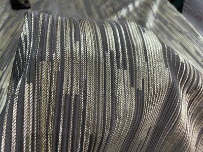 Pleated Foil Fabric Gold Print 58'' Wide available in four colors