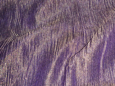 Crushed sheer Purpal silk metallic tissue fabric 36&quot; wide