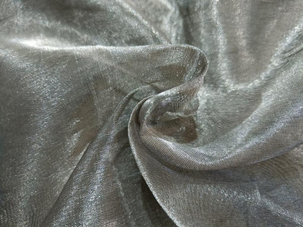 Silk Tissue Organza Fabric Sheer Blue Gold Color 44"~wide