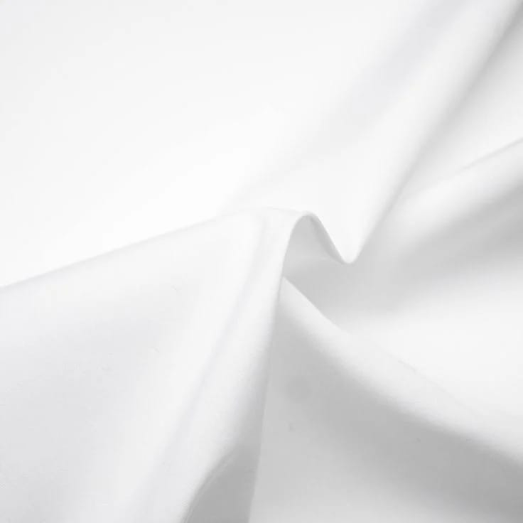 100% Cotton Poplin With Lycra Fabric Snow White 54