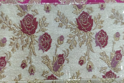 Brocade jacquard fabric 44" wide available in three designs BRO842[2,3,4] LIGHT GOLD,DARK GOLD,GOLD AND PINK ROSE MOTIF